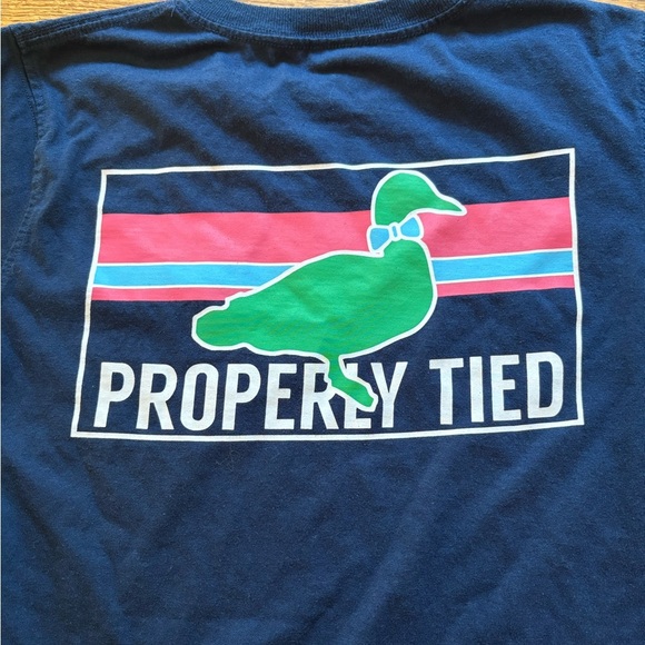 Properly tied LS navy t-shirt- boys size Small - Picture 4 of 4